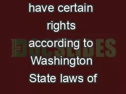 Living heirs have certain rights according to Washington State laws of