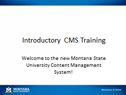 Introductory CMS Training