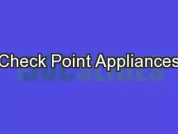 Check Point Appliances