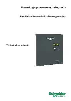 PowerLogic powermonitoring units Technical data sheet EM series multicircuit energy meters