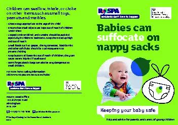 Babies can suffocate on nappy sacksKeeping yourbaby safeHelp and advic