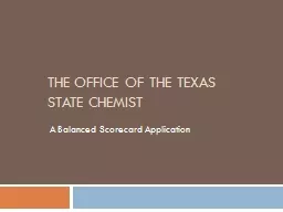 The Office of the Texas State Chemist
