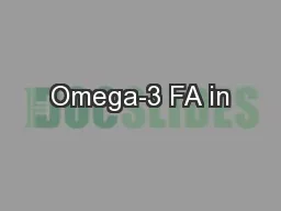 Omega-3 FA in