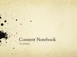 Content Notebook