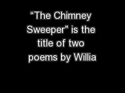 “The Chimney Sweeper