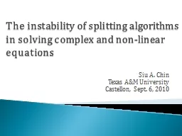 The instability of splitting algorithms in solving complex