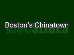 Boston’s Chinatown
