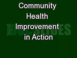 Community Health Improvement in Action