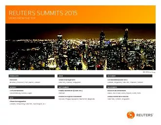 REUTERS SUMMITS 2015VIEWS FROM THE TOP