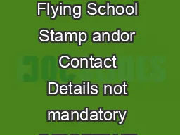 Form  Application for Aviation Identification AVID Refer to TSR  Part  CASA Stamp Flying