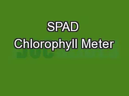 SPAD Chlorophyll Meter