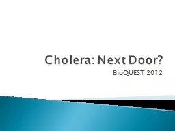 Cholera: Next Door?