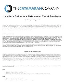 Insiders Guide to a Catamaran Yacht Purchase By George K