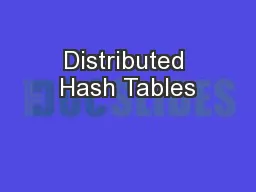 Distributed Hash Tables