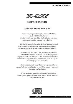 INTRODUCTION  BIT CD PLAYER INSTRUCTIONS FOR USE Thank you for purchasing the Musical