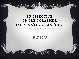 Prospective Choreographer Information Meeting