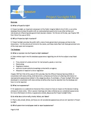 Project Sunlight FAQ