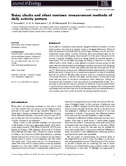 PDF-Noisyclocksandsilentsunrises:measurementmethodsofdailyactivitypatternP