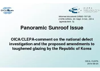 OICA/CLEPA-comment on the national defect investigation and the propos