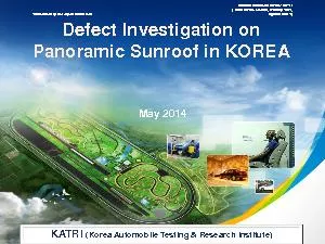 Defect Investigation on Panoramic Sunroof in KOREA May 2014