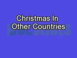 Christmas In Other Countries