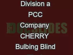 CHERRY  BULBING BLIND RIVET SPS Fastener Division a PCC Company  CHERRY  Bulbing Blind