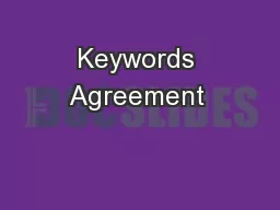 Keywords Agreement 