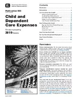 Publication  Child and Dependent Care Expenses    Figure A