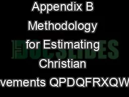 Appendix B Methodology for Estimating Christian Movements QPDQFRXQWUL