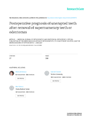 ORIGINALARTICLEPostoperativeprognosisofuneruptedteethafterremovalofsup