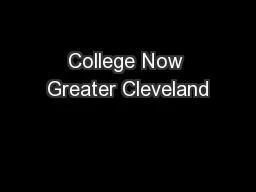 College Now Greater Cleveland
