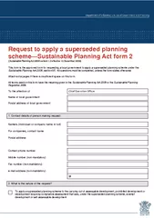 Request to apply a superseded planning