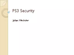 PS3 Security