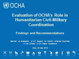 Evaluation of OCHA’s Role in Humanitarian Civil-Military