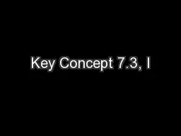 Key Concept 7.3, I