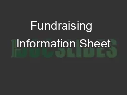 Fundraising Information Sheet