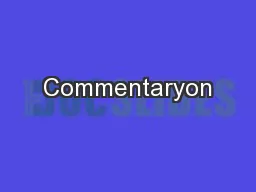 Commentaryon