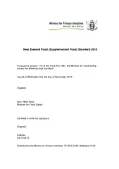 New Zealand Food (Supplemented Food) Standard 2013