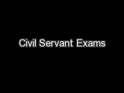 Civil Servant Exams