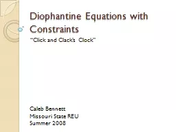 Diophantine Equations with Constraints