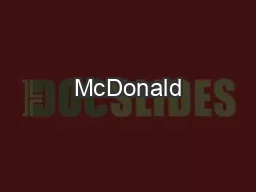McDonald’s SupplierCode of Conduct