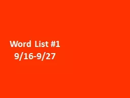 Word List #1