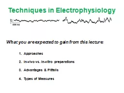 Techniques in Electrophysiology