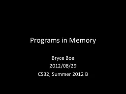 Programs in Memory