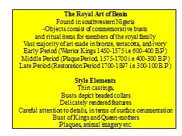 The Royal Art of Benin