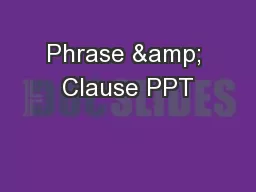 Phrase & Clause PPT