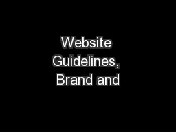 Website Guidelines, Brand and