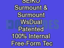 SEIKO Surmount & Surmount WsDual Patented 100% Internal Free-Form Tec