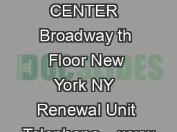LICENSING CENTER  Broadway th Floor New York NY  Renewal Unit Telephone    www