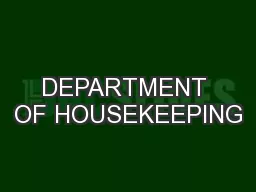DEPARTMENT OF HOUSEKEEPING